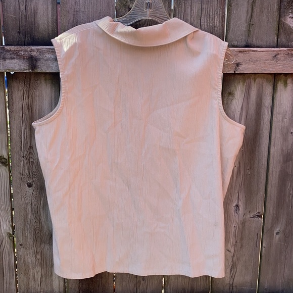Tan sleeveless button Down shirt sz. L - Picture 3 of 3